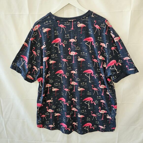 Free Planet Flamingo AOP Short Sleeve Tee Pink Blue Size 2X - Picture 2 of 8